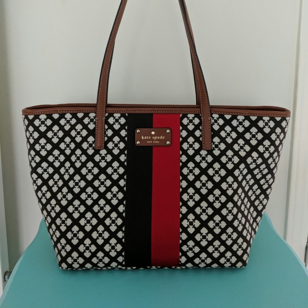 Brown Red White Kate Spade Tote Small Harmony